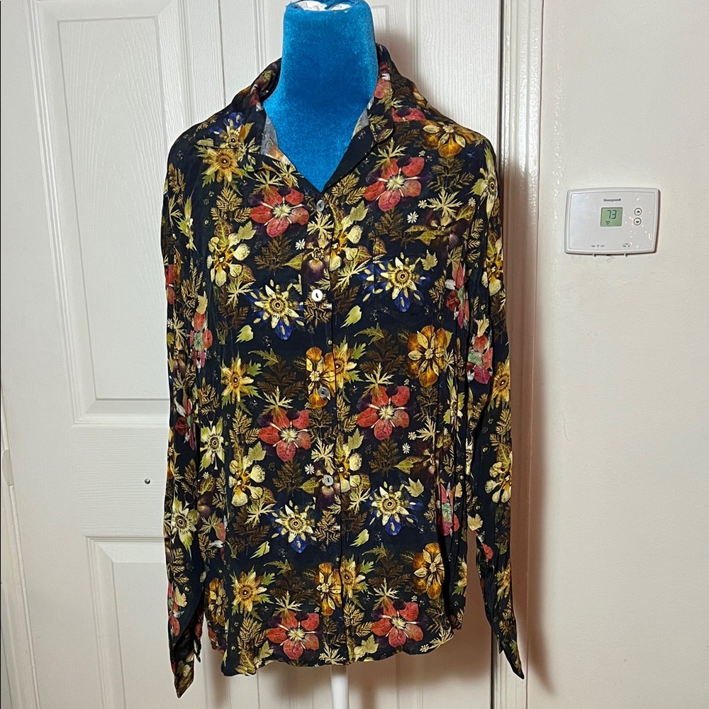RAAG Floral Button Down Blouse Women’s Medium